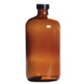 1000ml Amber Boston Round Glass Bottle with Cap